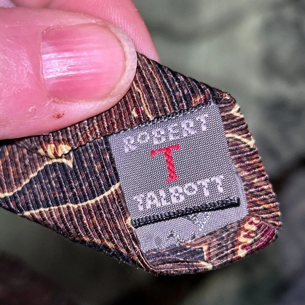 Robert Talbott Silk Paisley Tie Brown Gold